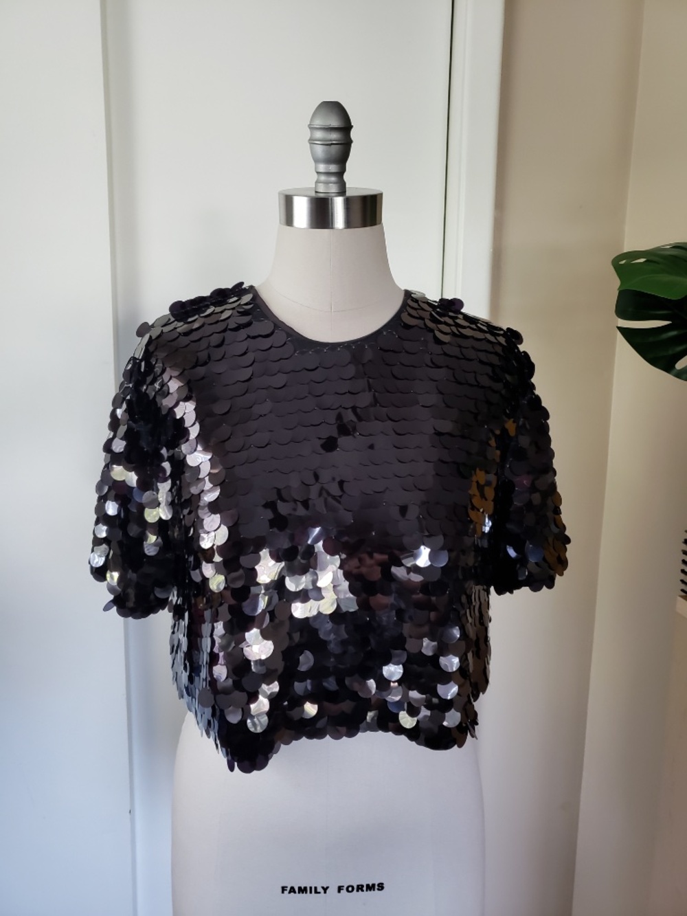 Retro Glam Disc Sequin Top Size Medium